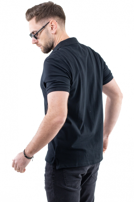 Tricou barbati polo negru regular fit [2]