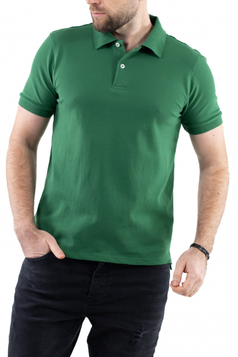 Tricou barbati polo verde regular fit [6]