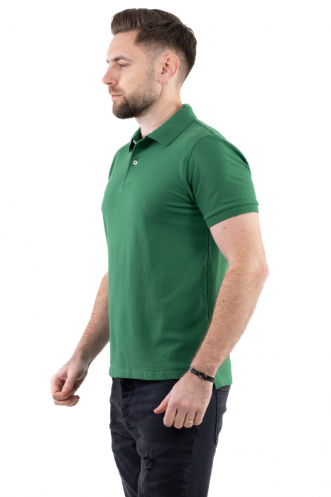 Tricou barbati polo verde regular fit [8]