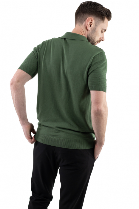 Tricou polo barbati din tricot verde [5]