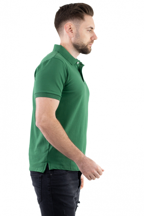 Tricou barbati polo verde regular fit [5]