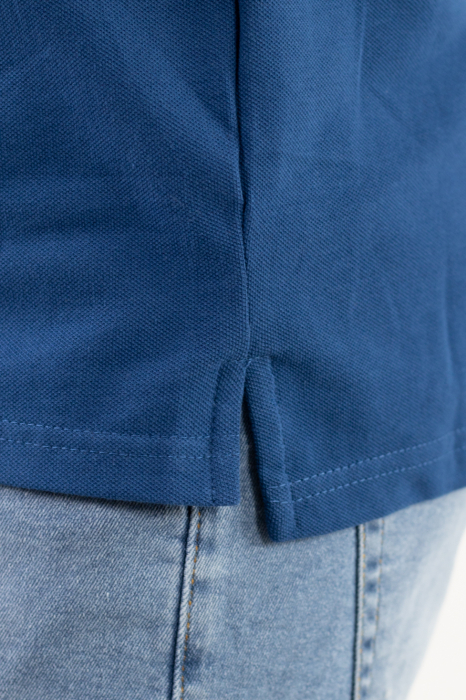 Tricou barbati polo albastru denim regular fit [5]