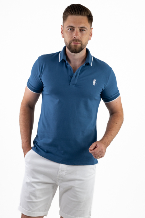Tricou barbati polo albastru [3]