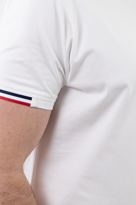 Tricou barbati alb cu guler tunica [9]