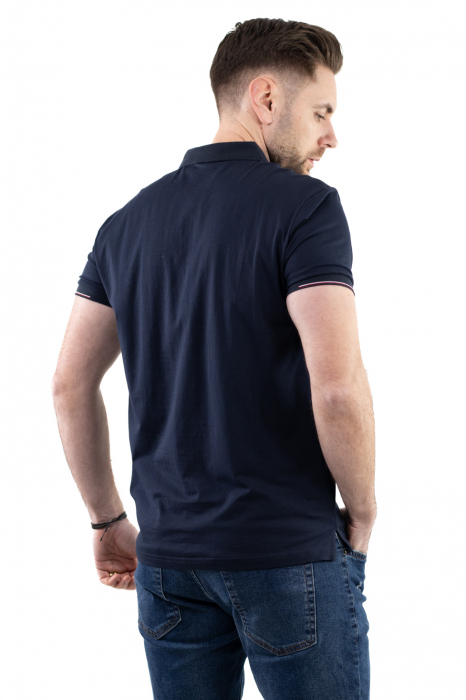 Tricou barbati bleumarin cu guler scurt [5]