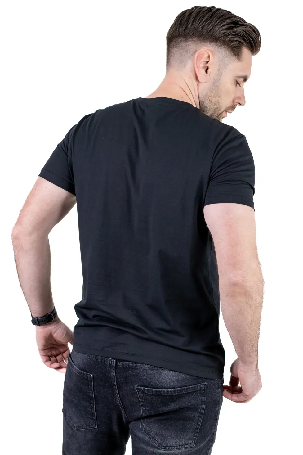 Tricou bărbați basic negru [4]