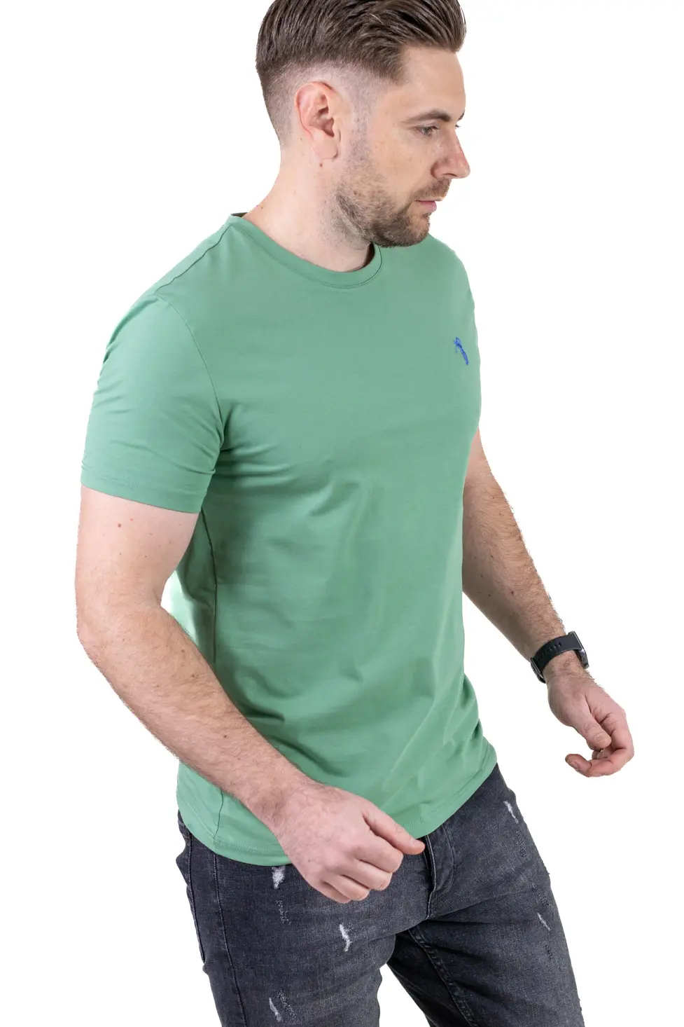 Tricou bărbați basic verde kiwi [3]