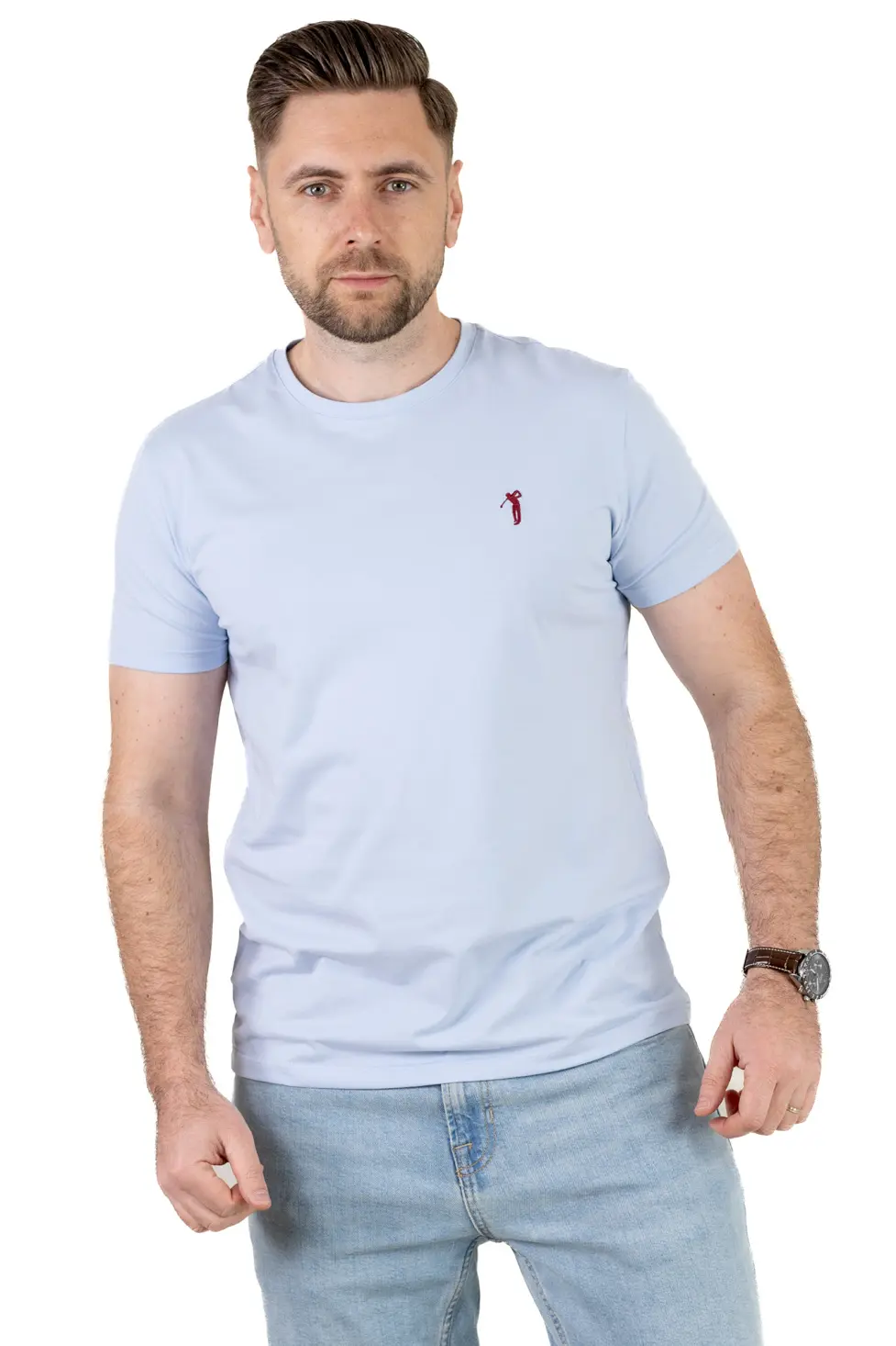 Tricou bărbați basic albastru ciel [7]