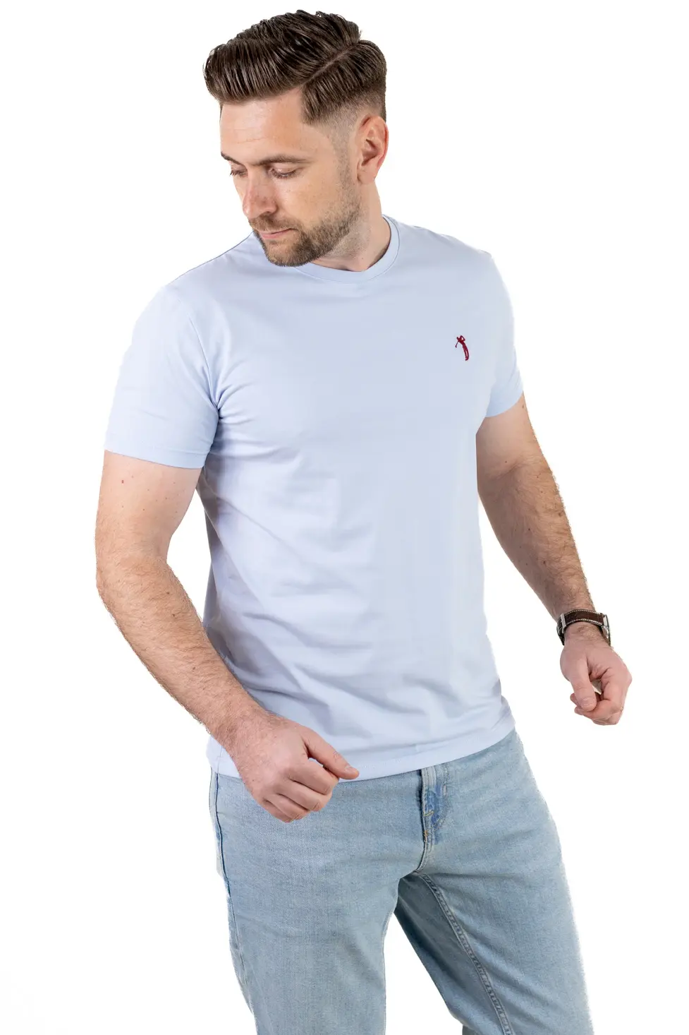 Tricou bărbați basic albastru ciel [5]