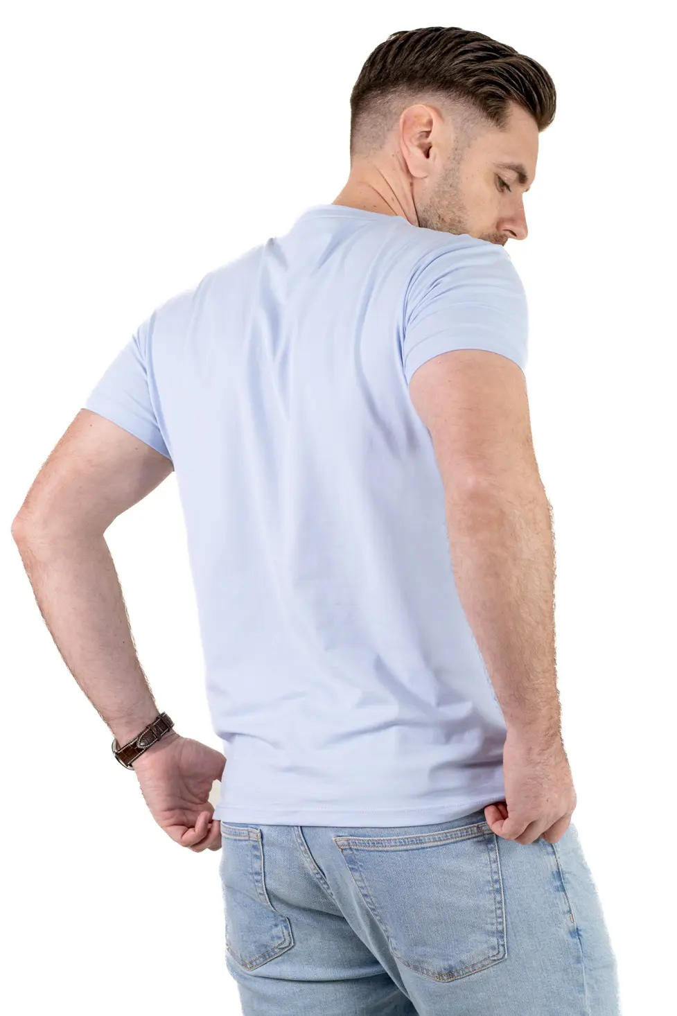 Tricou bărbați basic albastru ciel [4]