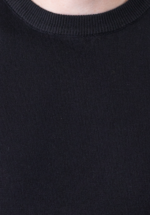 Tricou negru simplu barbati din tricot [7]