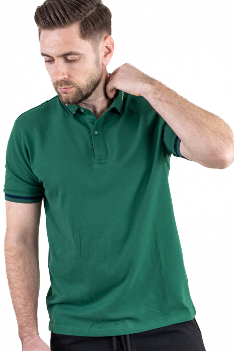 Tricou polo verde cu guler scurt si 2 nasturi [9]