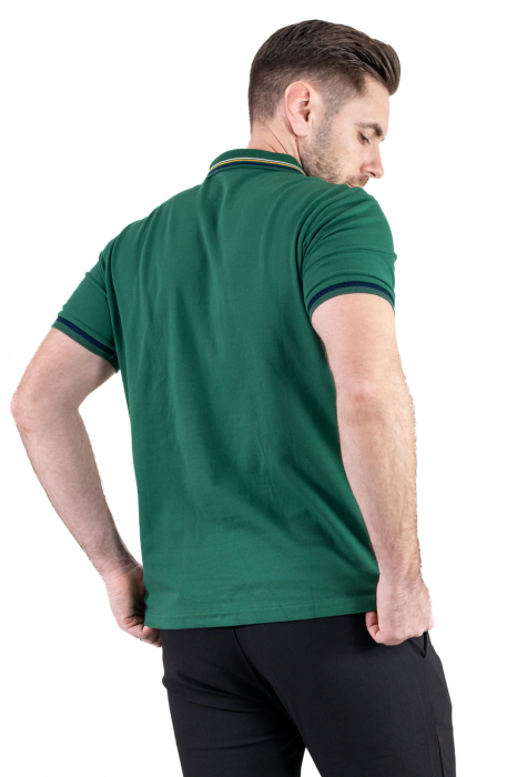 Tricou polo verde cu guler scurt si 2 nasturi [5]