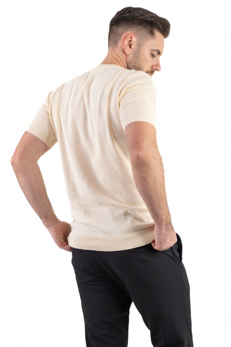 Tricou crem din tricot cu torsade [3]