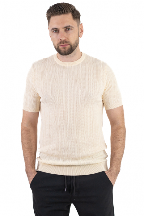Tricou crem din tricot cu torsade [9]