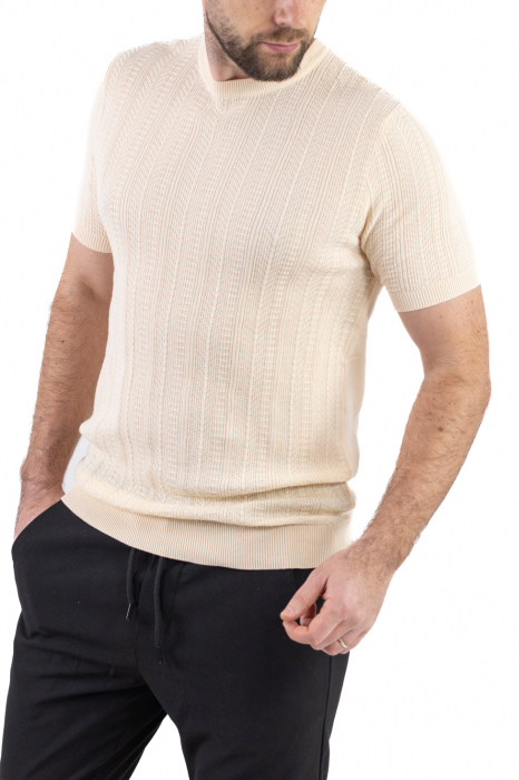 Tricou crem din tricot cu torsade [7]