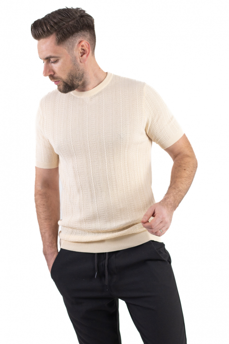Tricou crem din tricot cu torsade [8]