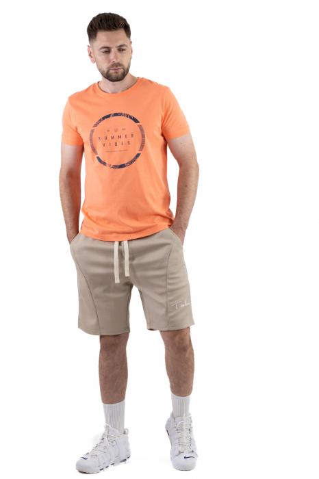 Tricou bumbac orange cu imprimeu Summer Vibes [2]