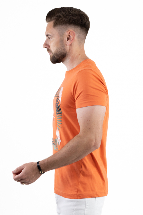Tricou bumbac orange cu imprimeu Summer [3]
