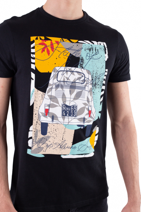 Tricou bumbac negru cu imprimeu [3]