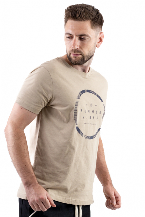 Tricou bumbac crem cu imprimeu Summer Vibes [2]