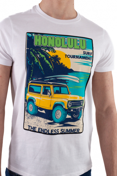 Tricou bumbac alb cu print [6]
