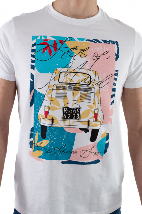Tricou bumbac alb cu imprimeu [5]