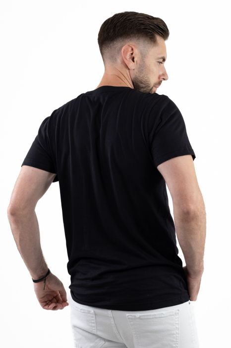 Tricou bumbac negru cu imprimeu Summer [5]