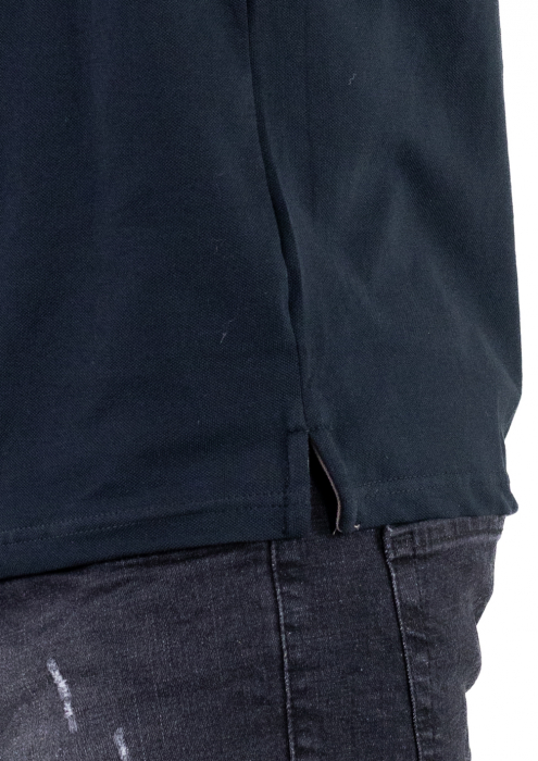 Tricou negru cu guler corean si 2 nasturi [8]