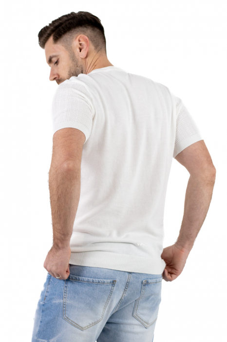 Tricou alb din tricot cu torsade [5]