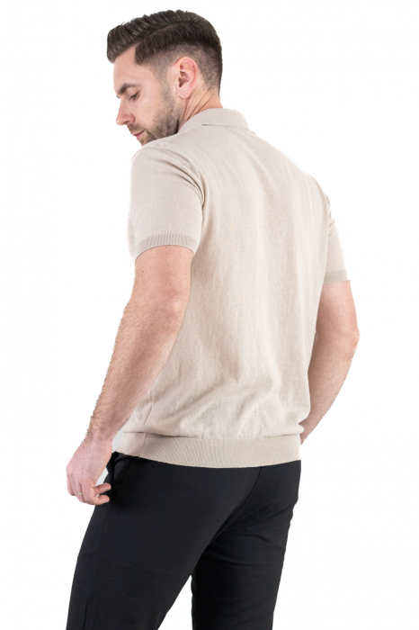 Tricou elegant bej din bumbac aerisit [8]