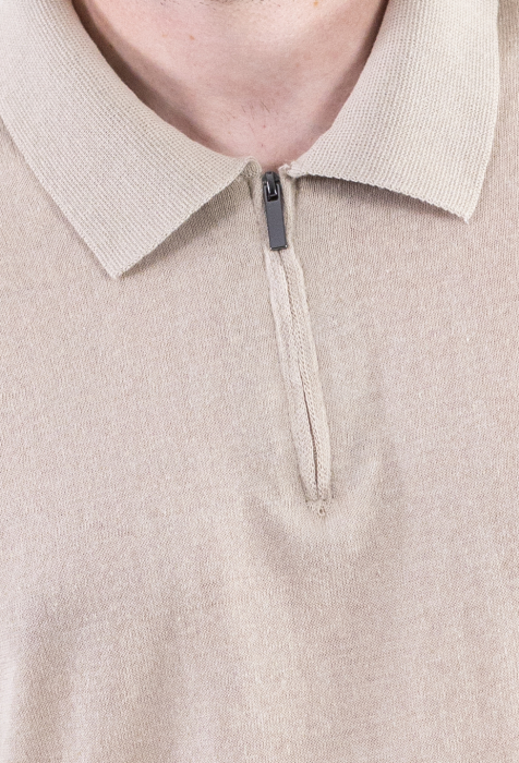Tricou elegant bej din bumbac aerisit [2]