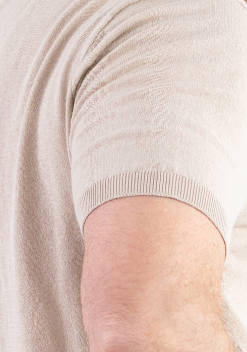 Tricou elegant bej din bumbac aerisit [3]