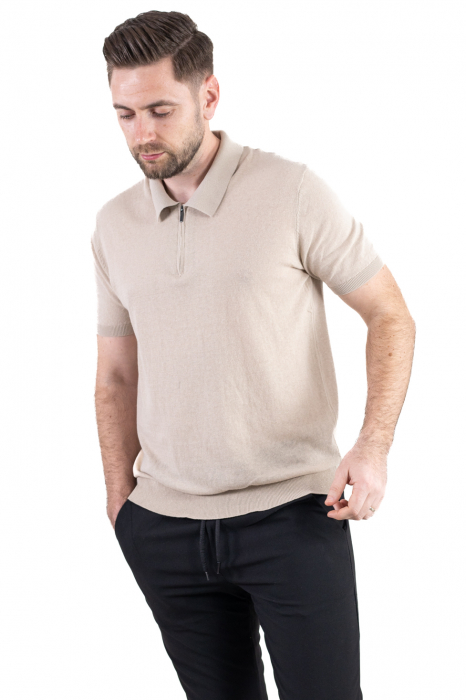 Tricou elegant bej din bumbac aerisit [9]