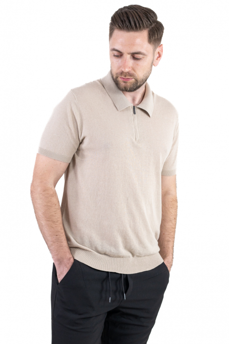 Tricou elegant bej din bumbac aerisit [7]