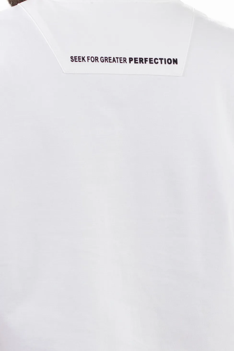 Tricou alb oversize bărbați, bumbac gros, logo subtil [6]