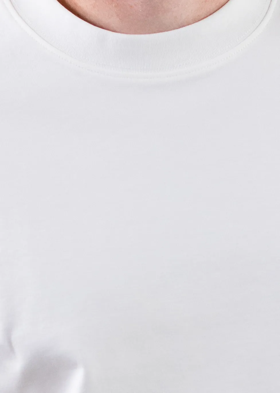 Tricou alb oversize bărbați, bumbac gros, logo subtil [5]