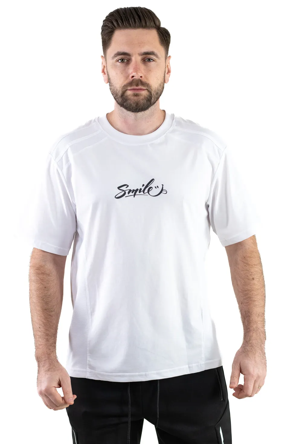 Tricou alb oversize Smile [4]