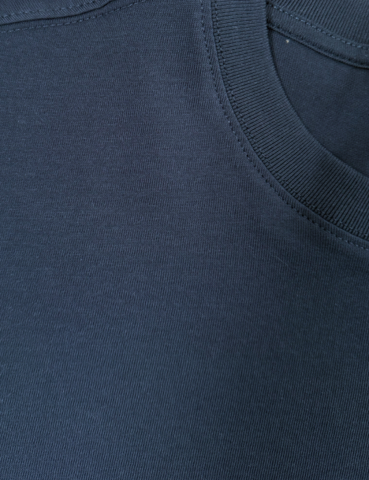 Tricou oversize bleumarin bumbac cu buzunar pentru bărbați [6]