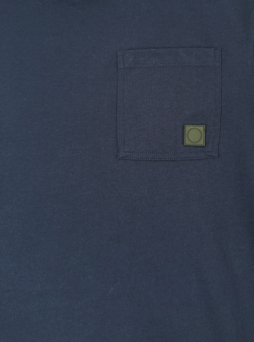 Tricou oversize bleumarin bumbac cu buzunar pentru bărbați [7]
