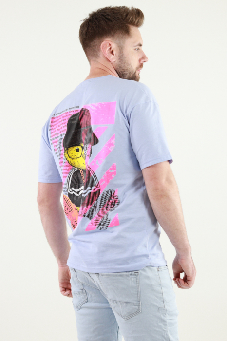 Tricou albastru cu print pe spate [3]