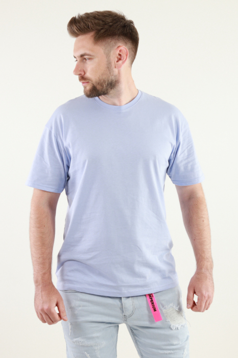 Tricou albastru cu print pe spate [2]
