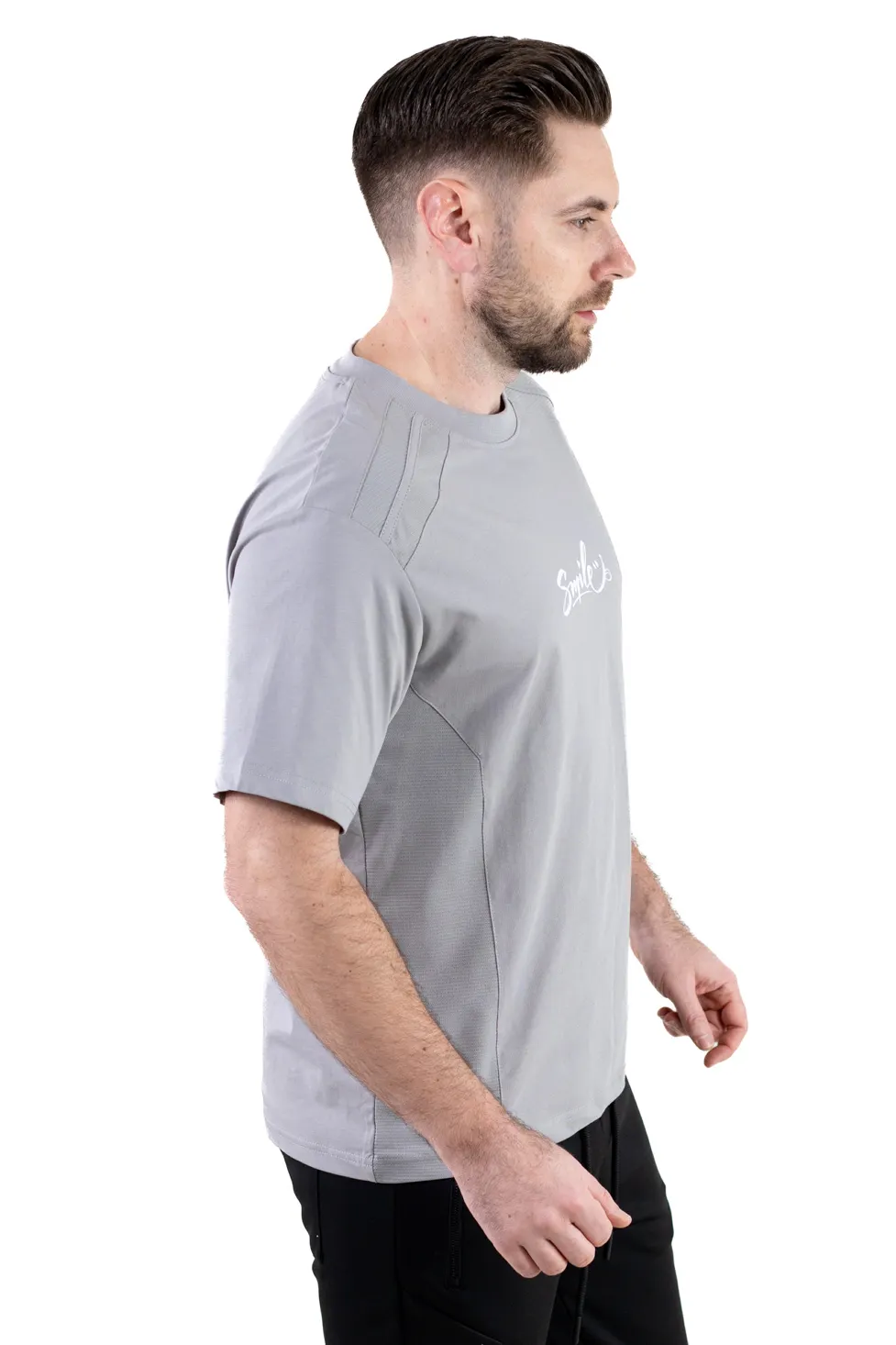 Tricou gri oversize Smile [3]