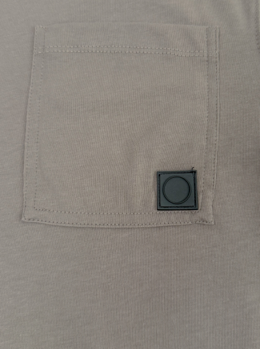 Tricou oversize kaki bumbac cu buzunar pentru bărbați [7]