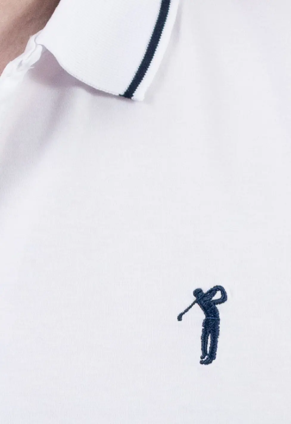 Tricou Polo Bărbați Alb, 95% Bumbac cu Lycra, Guler 3 Nasturi, Detalii Contrastante [5]