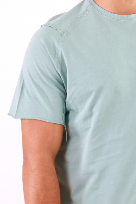 Tricou simplu lung barbati verde aqua [3]