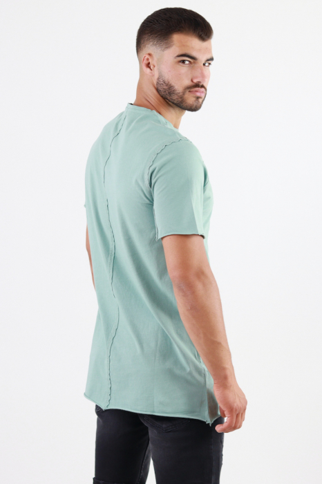 Tricou simplu lung barbati verde aqua [6]