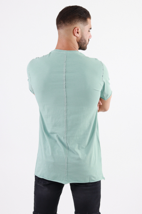 Tricou simplu lung barbati verde aqua [5]