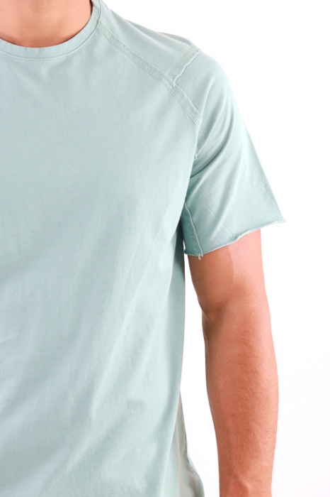 Tricou simplu lung barbati verde aqua [4]