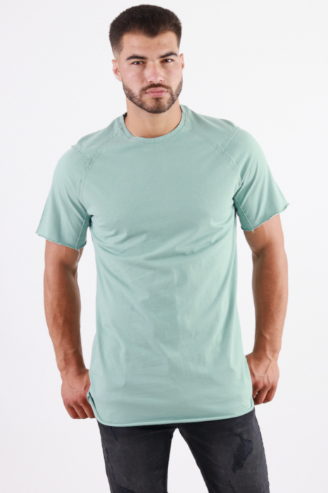 Tricou simplu lung barbati verde aqua [2]